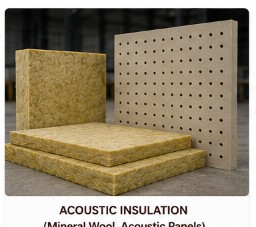 Acoustic insulation mineral wool and acoustic panels