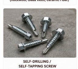 Self-drilling and self-tapping screws for metal jacketing